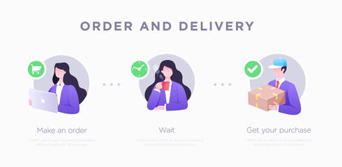 Presentation slide templatefor. Shopping concept illustration. Vector