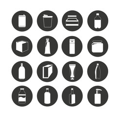 package icon set in circle buttons