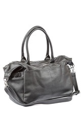 Naklejka premium Elegant fashionable leather bag on white background