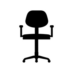 Office chair icon, silhouette, logo on white background