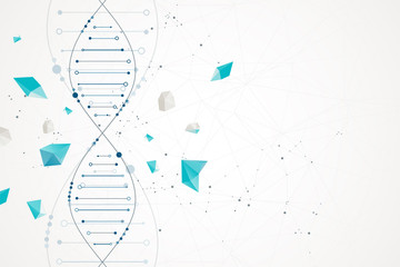 Science template, wallpaper or banner with a DNA molecules. Vector illustration.