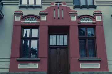 Red Art Nouveau Building in Nowy Sącz