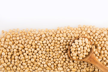 Dry soybeans - Glycine max. Top view