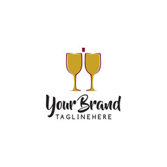 Wine logo design template. Vector illustration of icon