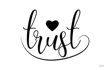 Fototapeta premium trust typography text with love heart