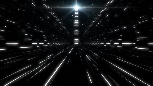 3D White Sci-Fi Tower of Babel Tunnel VJ Loop Background