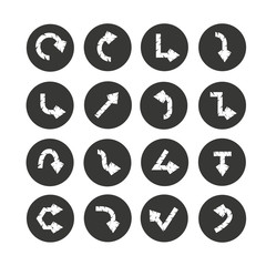 arrow icon set in circle buttons