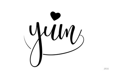 yum typography text with love heart