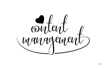 content management typography text with love heart