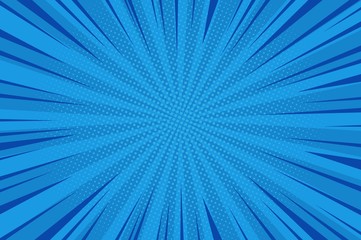 Comic abstract blue background