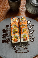 Tofu and smoked salmon rolls