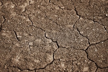 crack soil texture in summer. from global climate