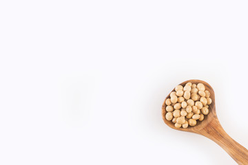 Dry soybeans - Glycine max. Top view