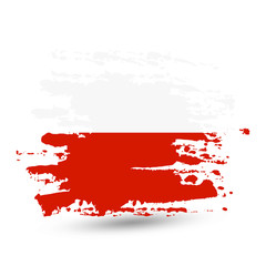 Grunge brush stroke with Poland national flag