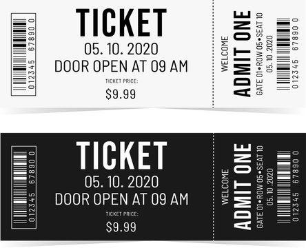 Simple tickets. Black and White