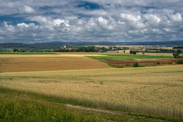 D, Bayern, Unterfranken, Grabfeld, Blick über die Felder im Milzgrund um Rothausen