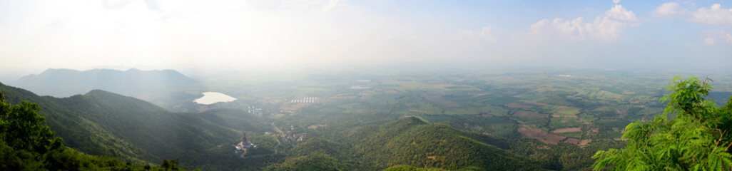 Fototapeta na wymiar View landscape and Khao Wong Phrachan mountain in Lopburi, Thailand