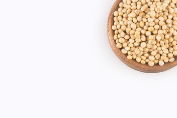 Dry soybeans - Glycine max. Top view