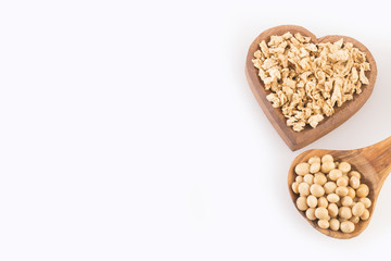 Crushed soybeans - Glycine max. Top view
