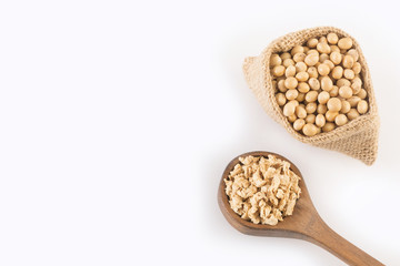 Crushed soybeans - Glycine max. Top view