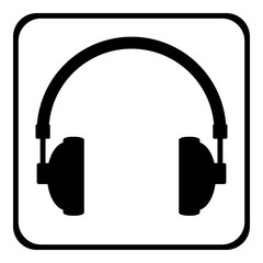 Headphones icon on white.