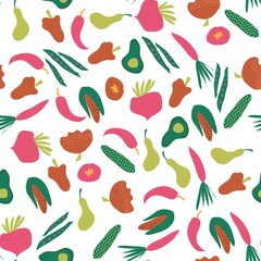 Veggies seamless background for your design 