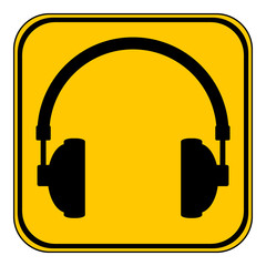 Headphones icon on white.
