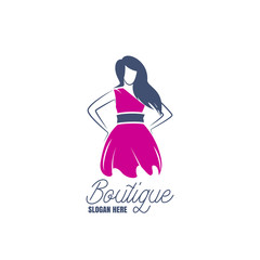 boutique logo with text space for your slogan / tagline, vector illustration