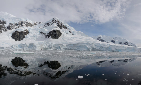 Antarctic landscape with reflection