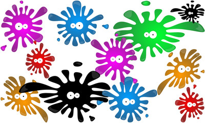 background of multicolored blots