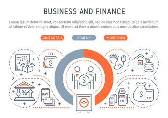 Vector Banner of Business and Finance.