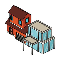 Houses real estate isometric