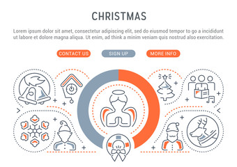 Line Banner of Christmas.