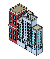 Company buildings isometric