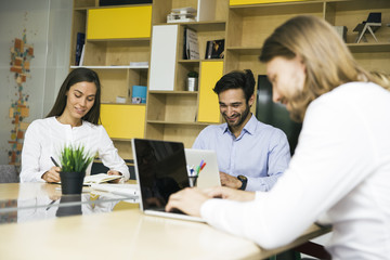 Young business people working in the office
