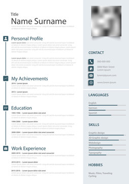 Professional personal resume cv in the light blue design