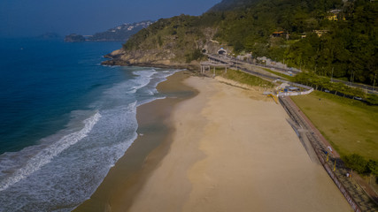 Aerial view of the beach in sunny day