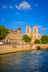 Famous cathedral Notre Dame de Paris in Paris, France.