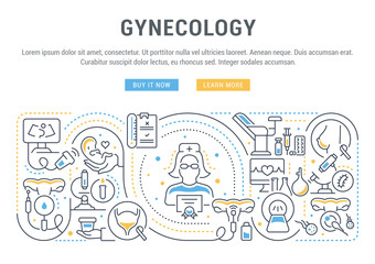 Fototapeta na wymiar Linear Banner of the Gynecology.
