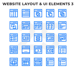 Dashed Outline Icons Pack for UI. Pixel perfect thin line vector icon set for web design and website application.
