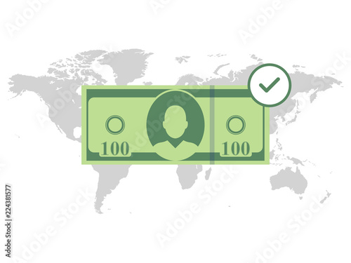 Online World Wide Money Transfer Payment Sending And Receiving Online World Wide Money Transfer Payment Sending And Receiving Wireless Banking Vector Ilration