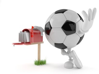 Soccer ball character with mailbox