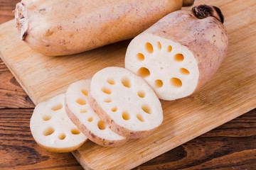 Fresh lotus root, close-up