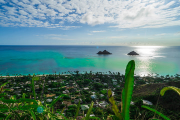 View of Lanikai beach from pillbox