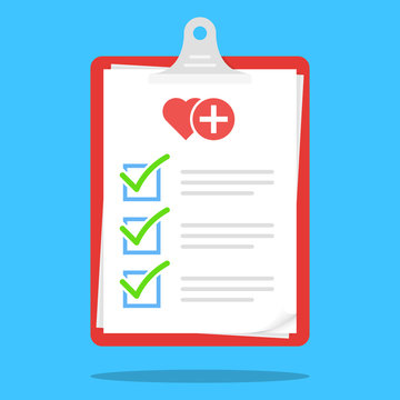 Medical Check List Clipboard Illustration Vector Icon