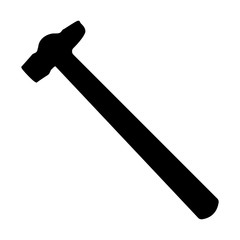 hammer silhouette isolated on white background vector illustration