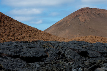 Barren lava field Santiago Island Galapagos Ecuador Pacific Ocean
