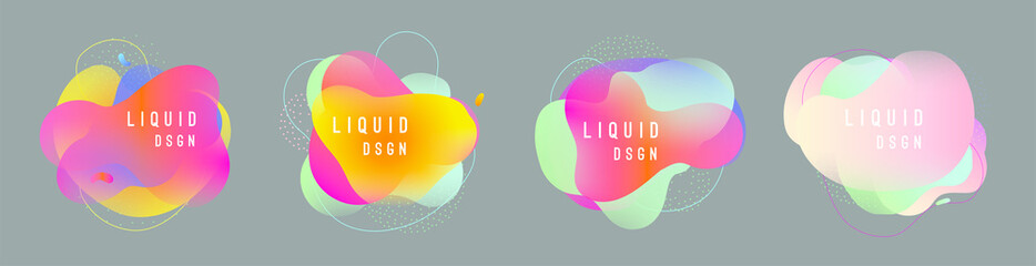 Abstract liquid shapes design. Colorful fluids design.