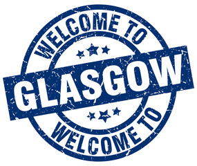 welcome to Glasgow blue stamp