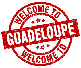 welcome to Guadeloupe red stamp